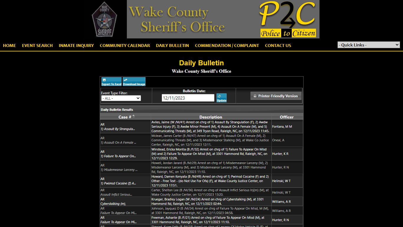 Wake County Sheriff's Office P2C